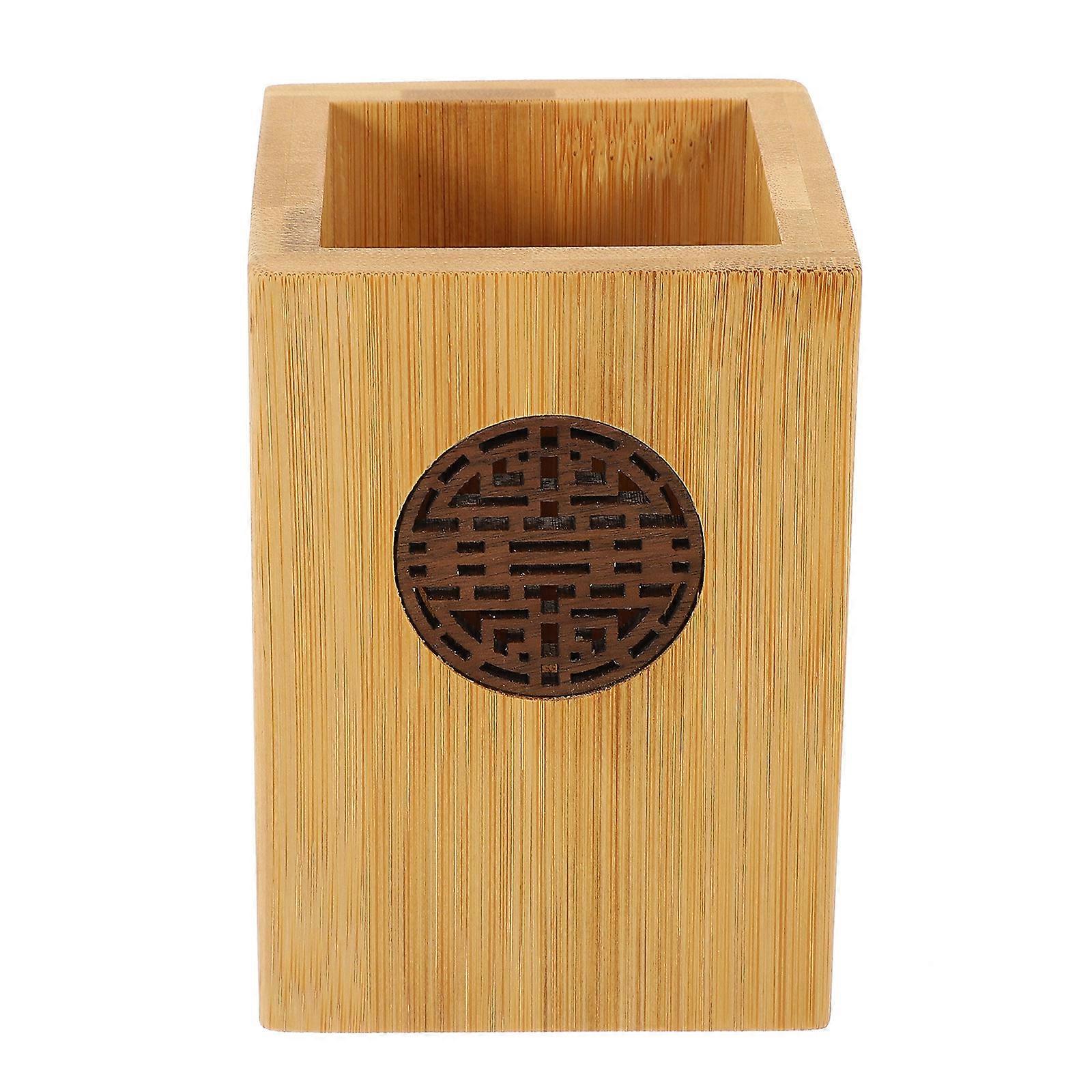 Magnetic Pen Holder for Home Use Sturdy Synthetic Material Khaki Color 7.5 x 3.2 Inches