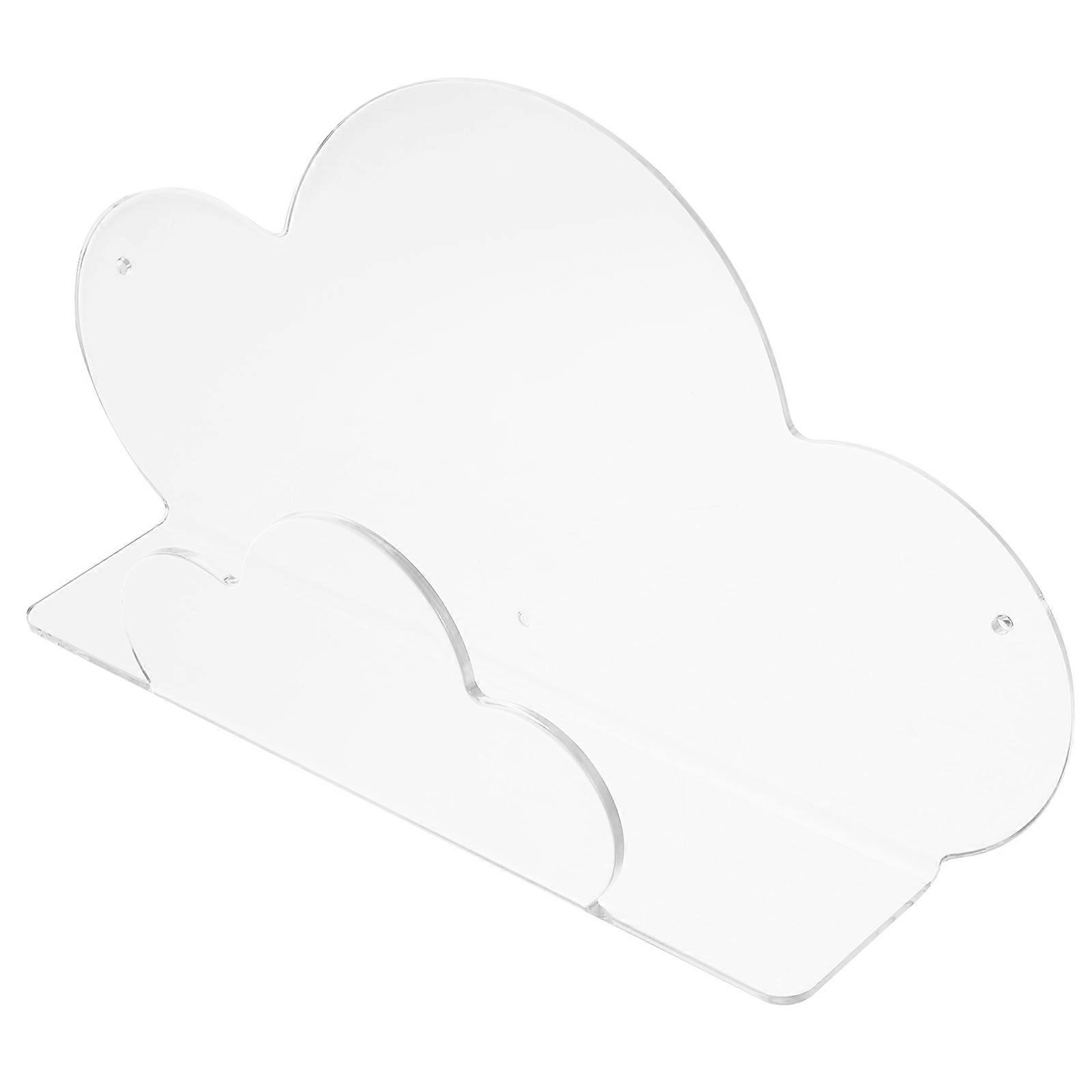 Wall Mounted Acrylic Cloud Shelf, Multi Purpose Storage Rack for Bathroom, Kitchen & Living Room, Space Saving Design, Holds Toothbrushes, Cups &