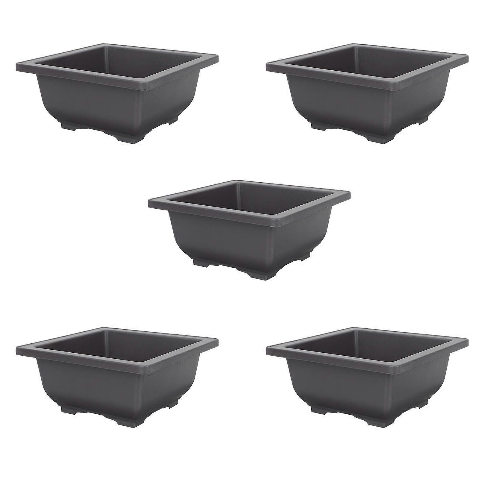 Retro Flower Pots Square Nursery Pots Set for Homeowners Gardeners Minimalist Style 6.68x6.68x2.75in 5Set