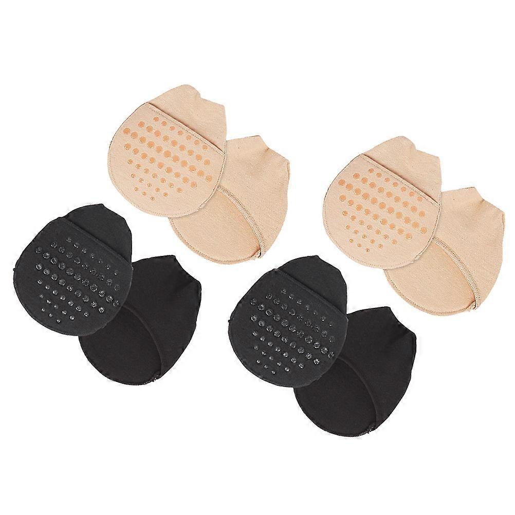 4 Pairs Silicone Forefoot Socks Non Slip High Heel Half Socks Front Foot Pad