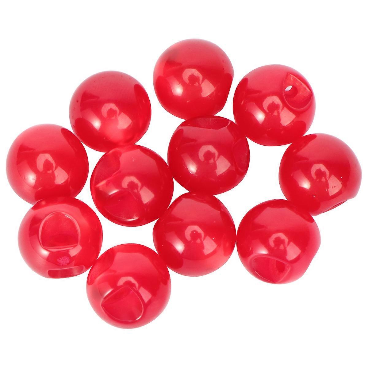 Circular Resin Bead Buckle for DIY Crafts with Smooth Surface Red Color 10pcs