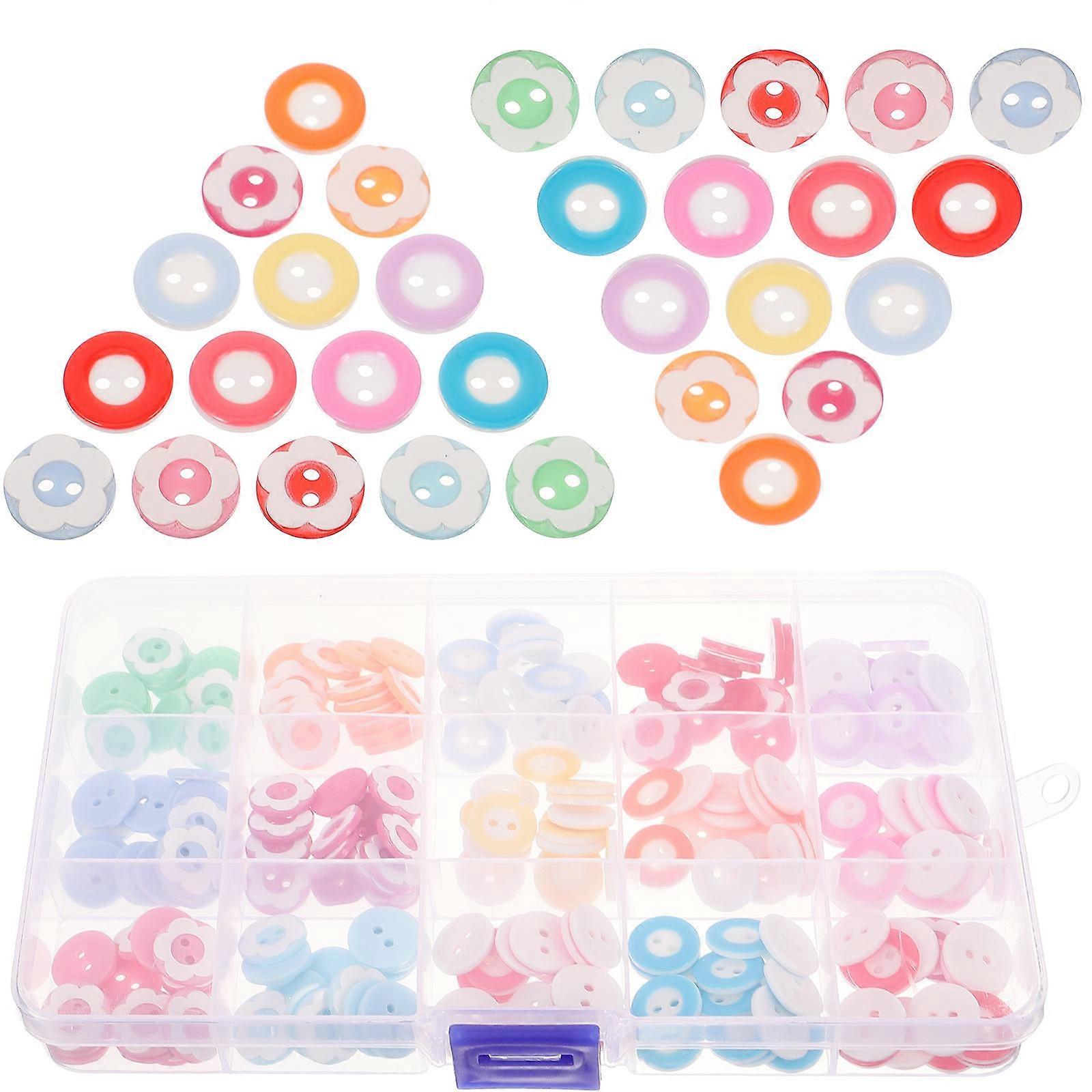 Assorted Color Sewing Buttons 225 Pcs Cute Round Buttons For Shirts Hats Sweaters Decorative Crafts