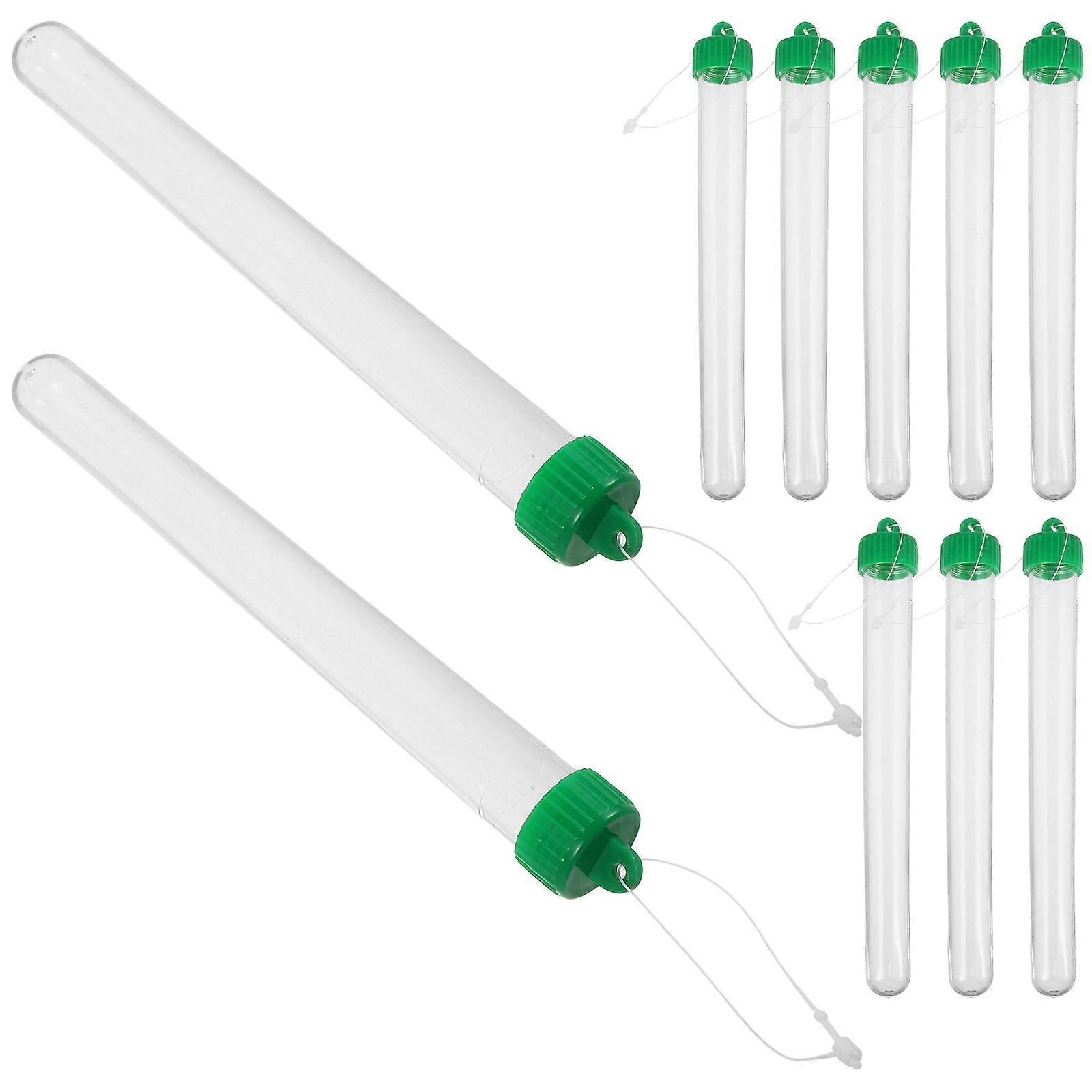 OUNONA 10pcs Small Plastic Testing Tubes with Screw Caps for Laboratory Sample Liquids Vials 20ml
