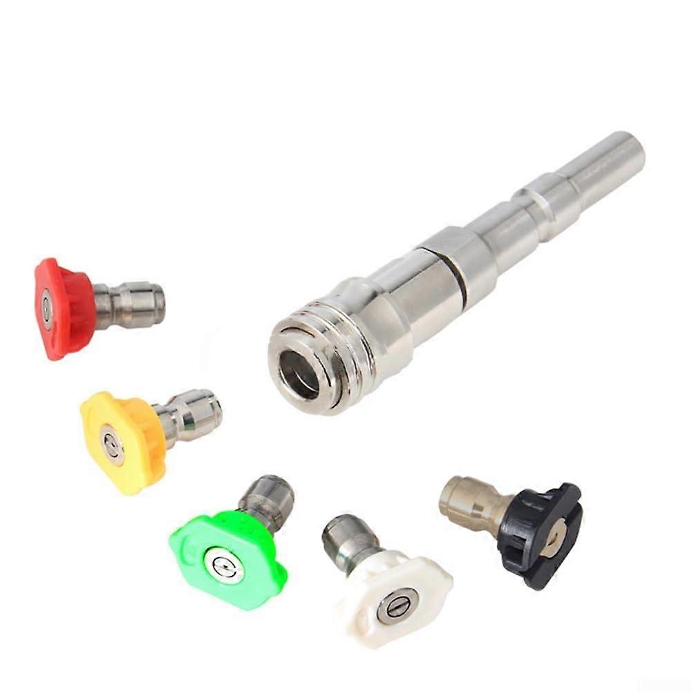 pressure cleaner adapter, quickconnect nozzle extension, nozzle, with extension rod, easy to clean, secure connection (Set 1)