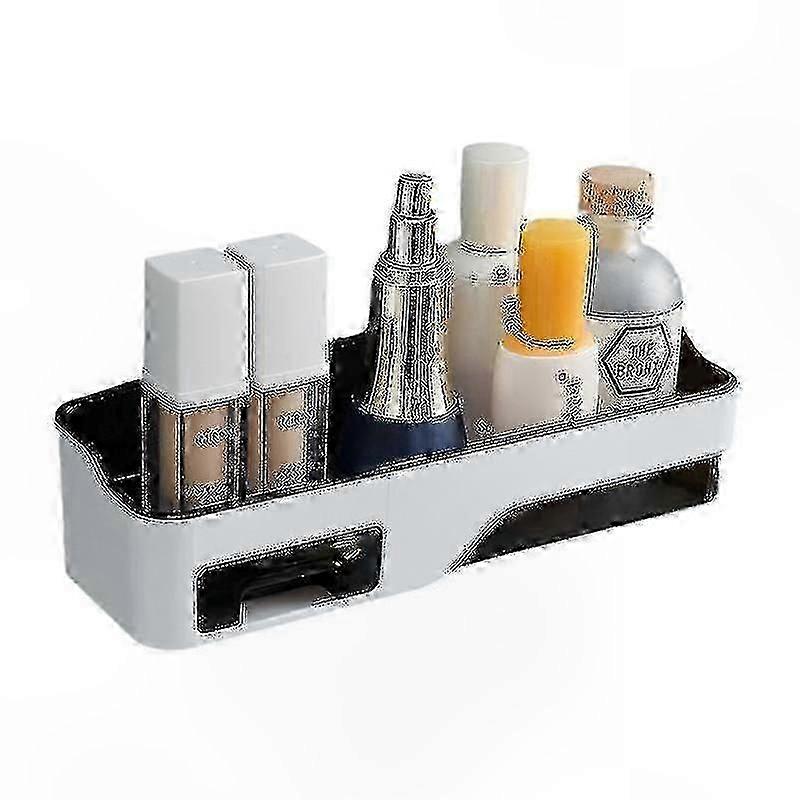 Multi-Functional Wall Mounted Bathroom Organizer with Drain Rack Storage Solution