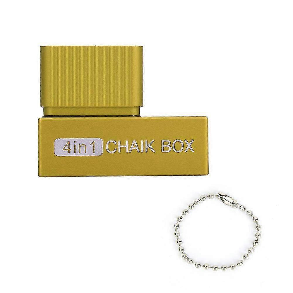 4-in-1 Portable Billiard Cue Tip Tool - Chalk Holder, Shaper, Scuffer & Pick in Golden - Essential Pool Accessory for Players