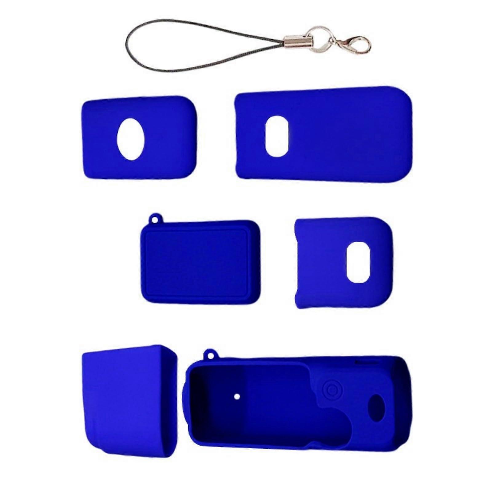 Thin silicone protective case, secure grip, improved ergonomic design, camera pouch for Pocket 3 camera, shockproof camera cover, color: blue