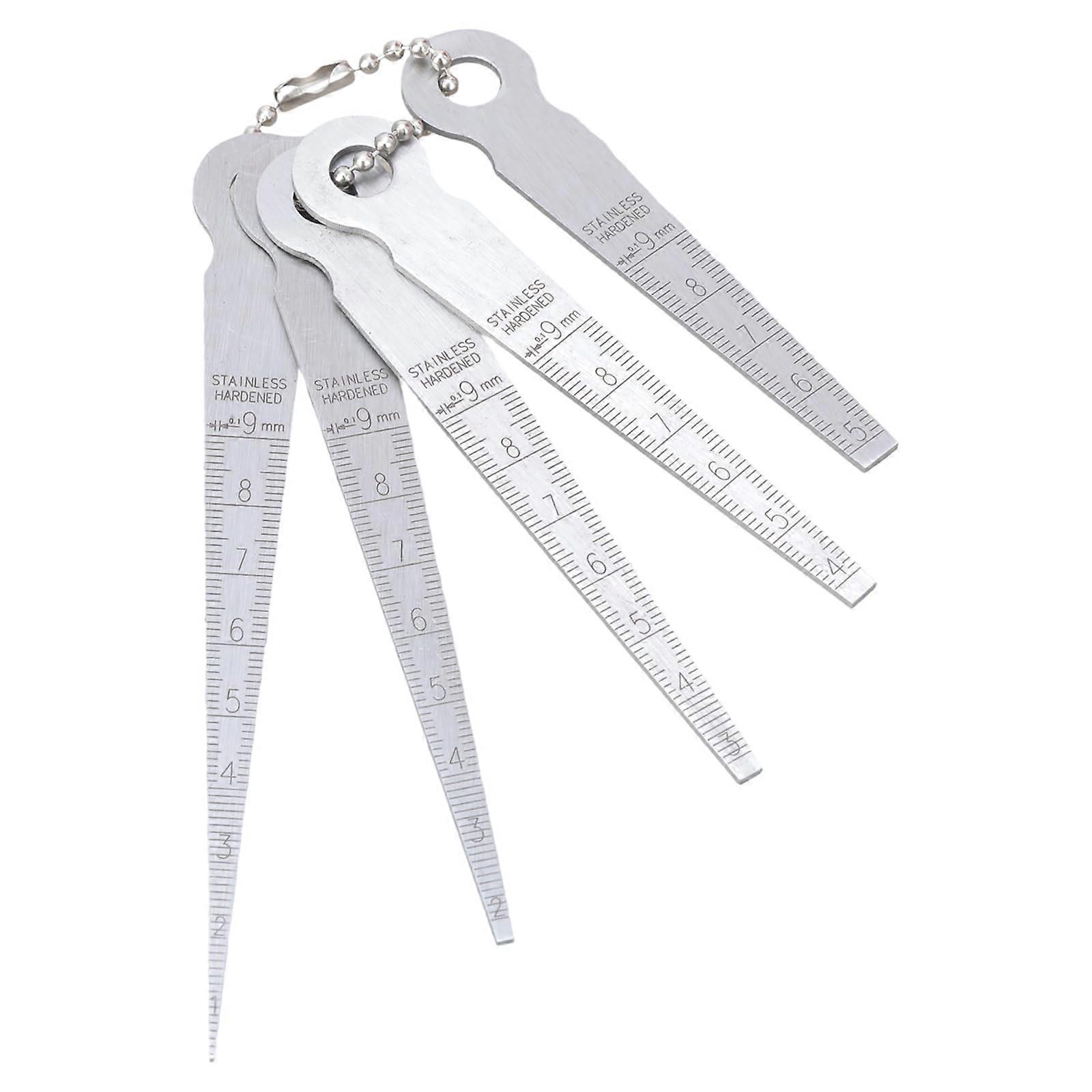 5-Piece Steel Feeler Gauge Set for Precision Measurement with Clear Scale for Welding and Mechanical Inspection Tools