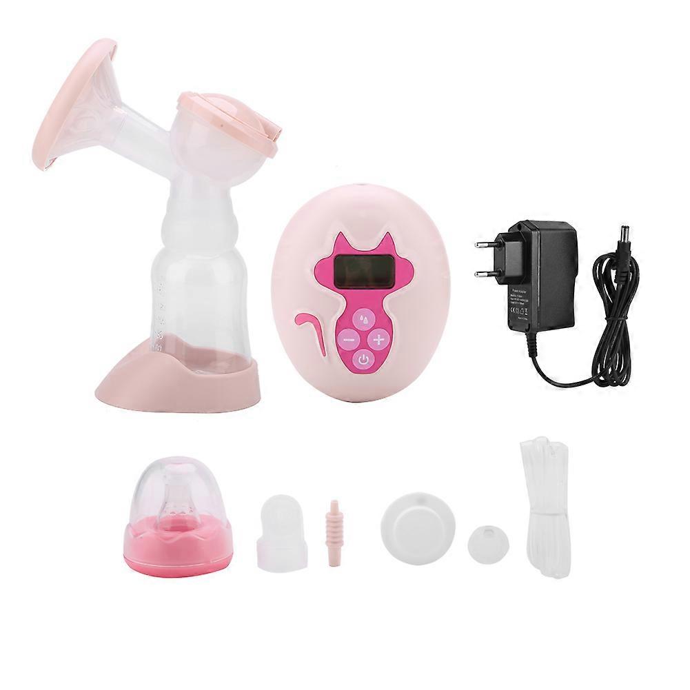 Single Electric Adjustable Suction Breast Pump Automatic Baby Breastfeeding Set  Pink