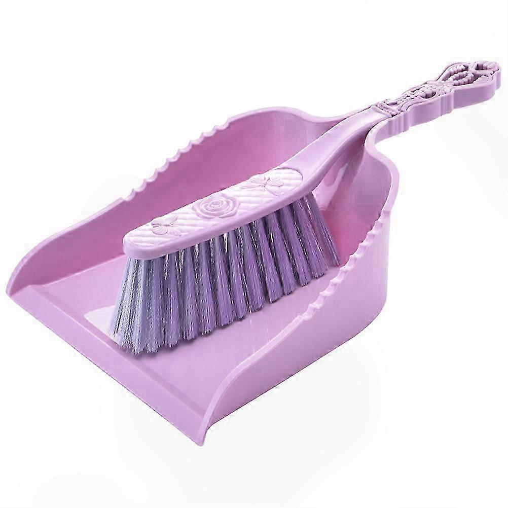 Mini Broom and Dustpan Set for Desktop and Bed Cleaning, Purple, Home and Dorm Use