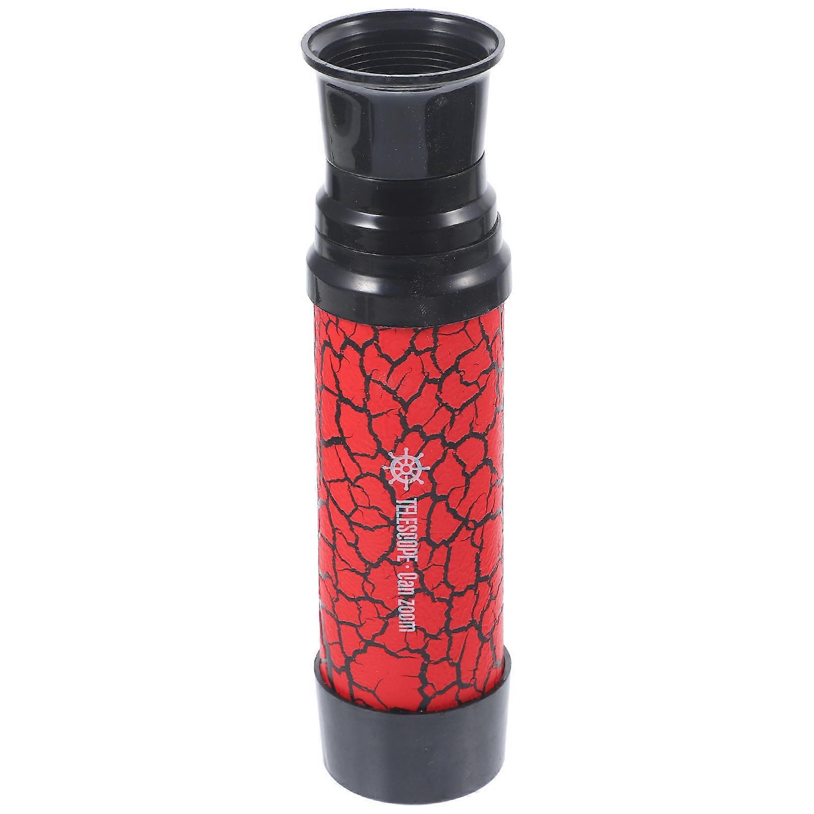 Pirate Monocular Telescope for Outdoor Exploration – Portable, Encourages Scientific Curiosity, Cracked Red Design