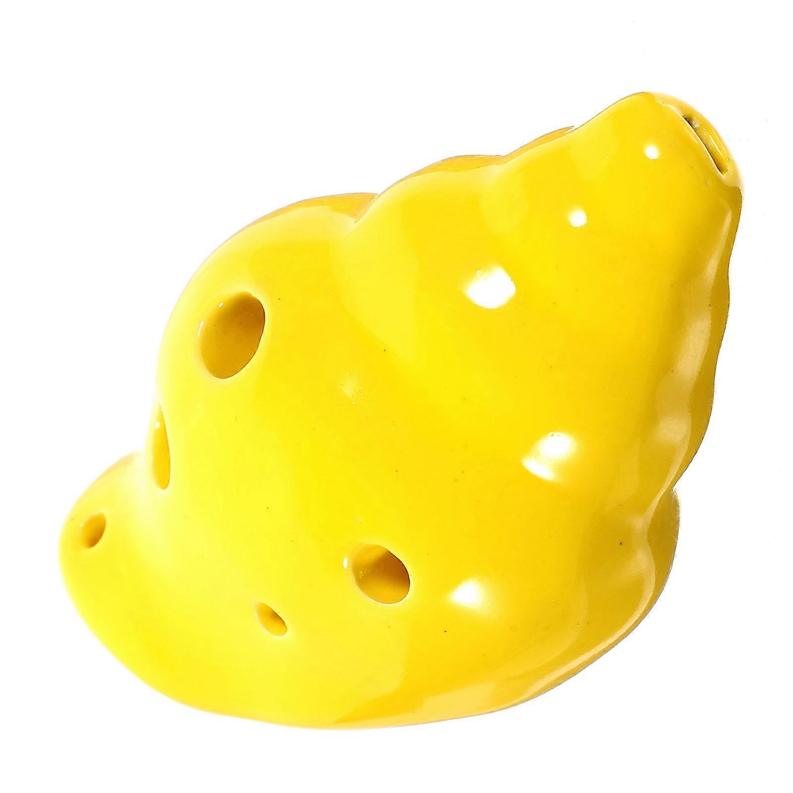 Ceramic Ocarina Toy for Music Lovers with 6 Holes Green Color Lightweight and Compact Size