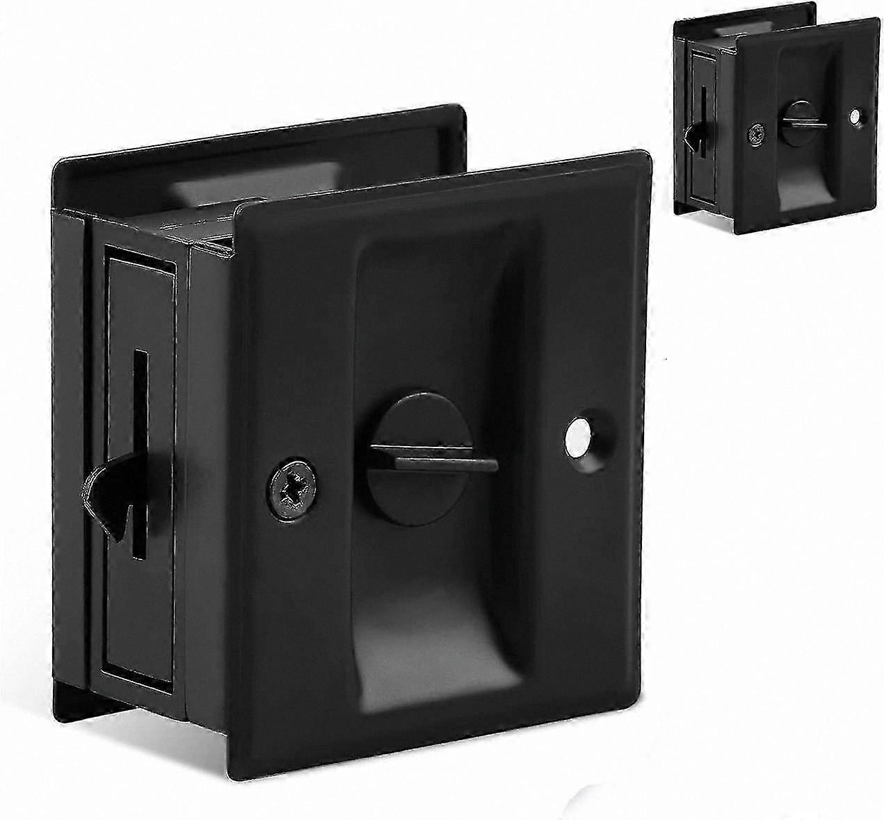2 Pack Sliding Door Lock with Pull Handle - Replace Damaged Pocket Door Locks for Privacy