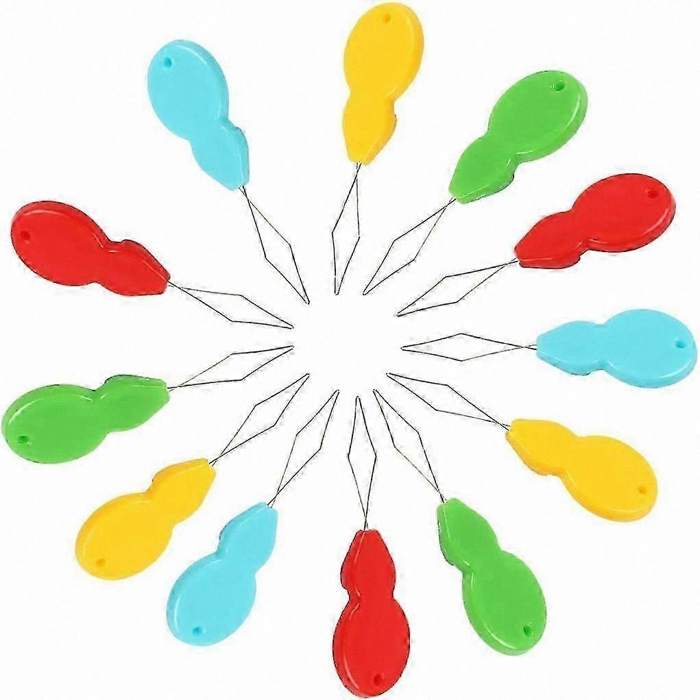 Assorted Colors: 10-Piece Gourd-Shaped Needle Threader for Easy Hand Sewing Needle Insertion