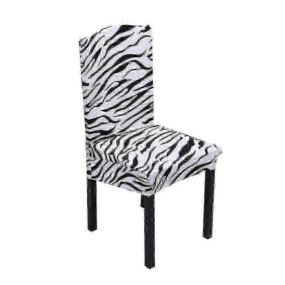 Stretchable Spandex Chair Covers with Artistic Print for Dining Room Seats #4