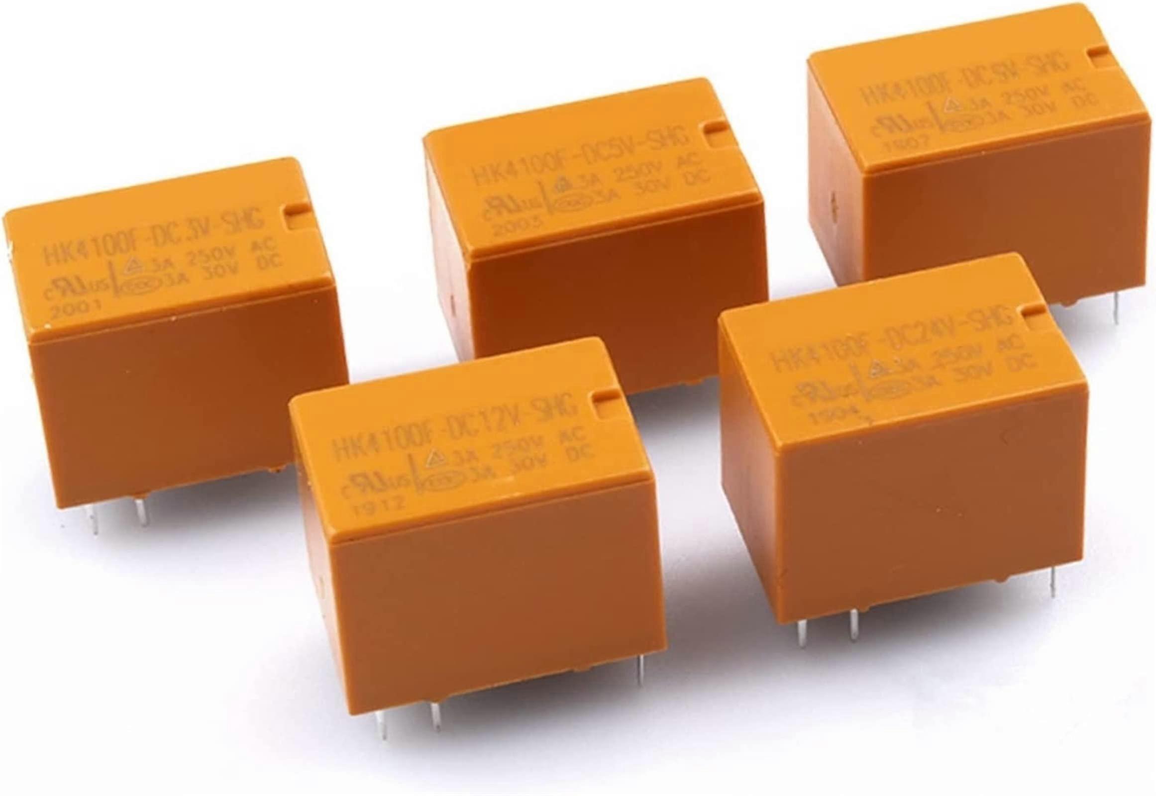 Relais 2PCS HK4100F DC3V DC5V DC6V 6PIN 3A 250VAC Multi-Purpose Relay Size 24V Compatibility and Specifications