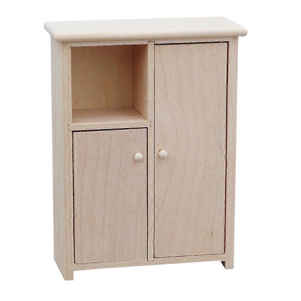 דגם ארון עץ מיניאטורי רהיטים מיניאטוריים פרויקטים של יצירה אביזרי צילום מעץ חאקי סט 1