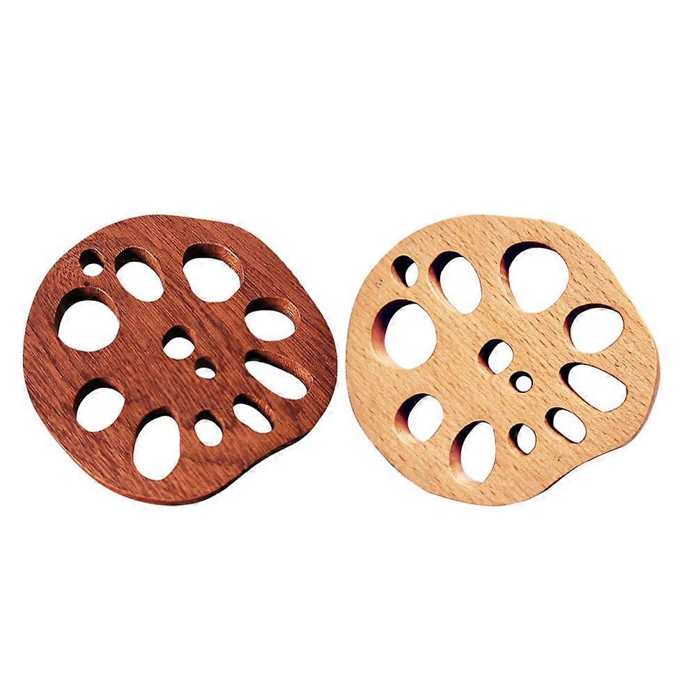 Wooden Coasters Set of Insulated Beech Wood Creative Lotus Design Non Slip Drink Mats for Coffee Table Home Decorations