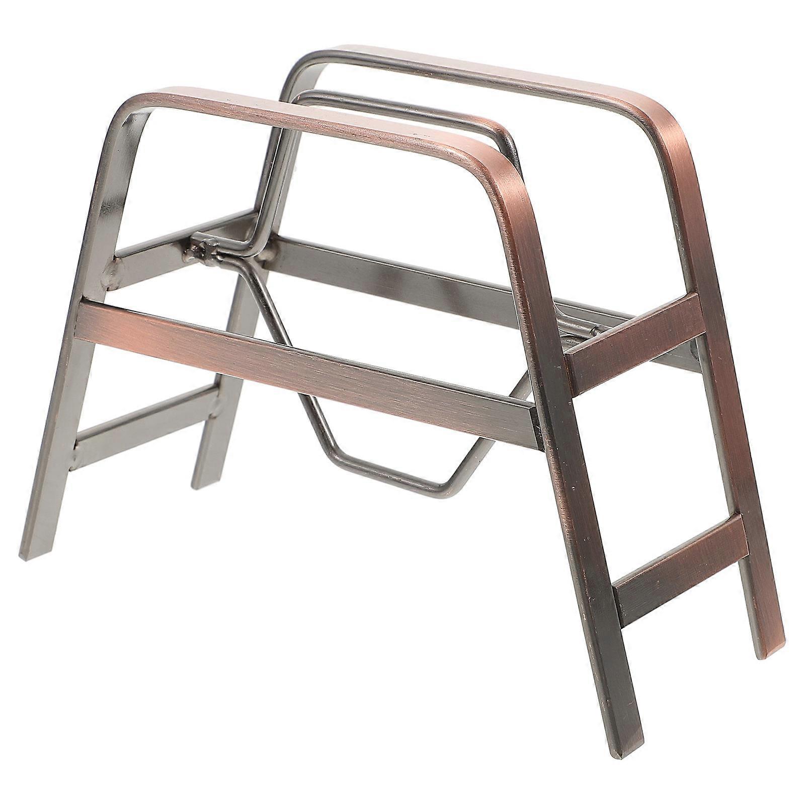 Retro Metal Coffee Filter Holder with Brown Iron Frame for Storage Use Compact Size Lightweight