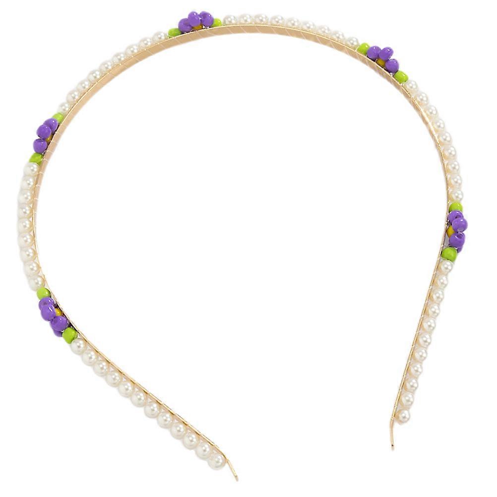 MLINS Pearl Daisy Headband 1 Set Imitation Pearl Hairband for Women Simple Styling Hair Accessory