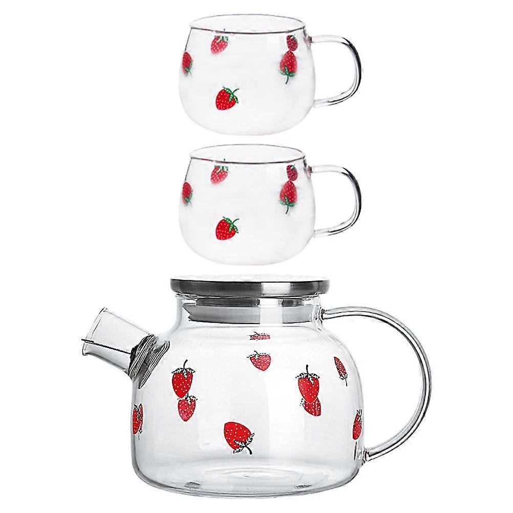 Glass Cold Water Pot Set with Cups, High Borosilicate Glass Kettle for Juice, Water & Beverages, Ideal for Home, Parties & Picnics