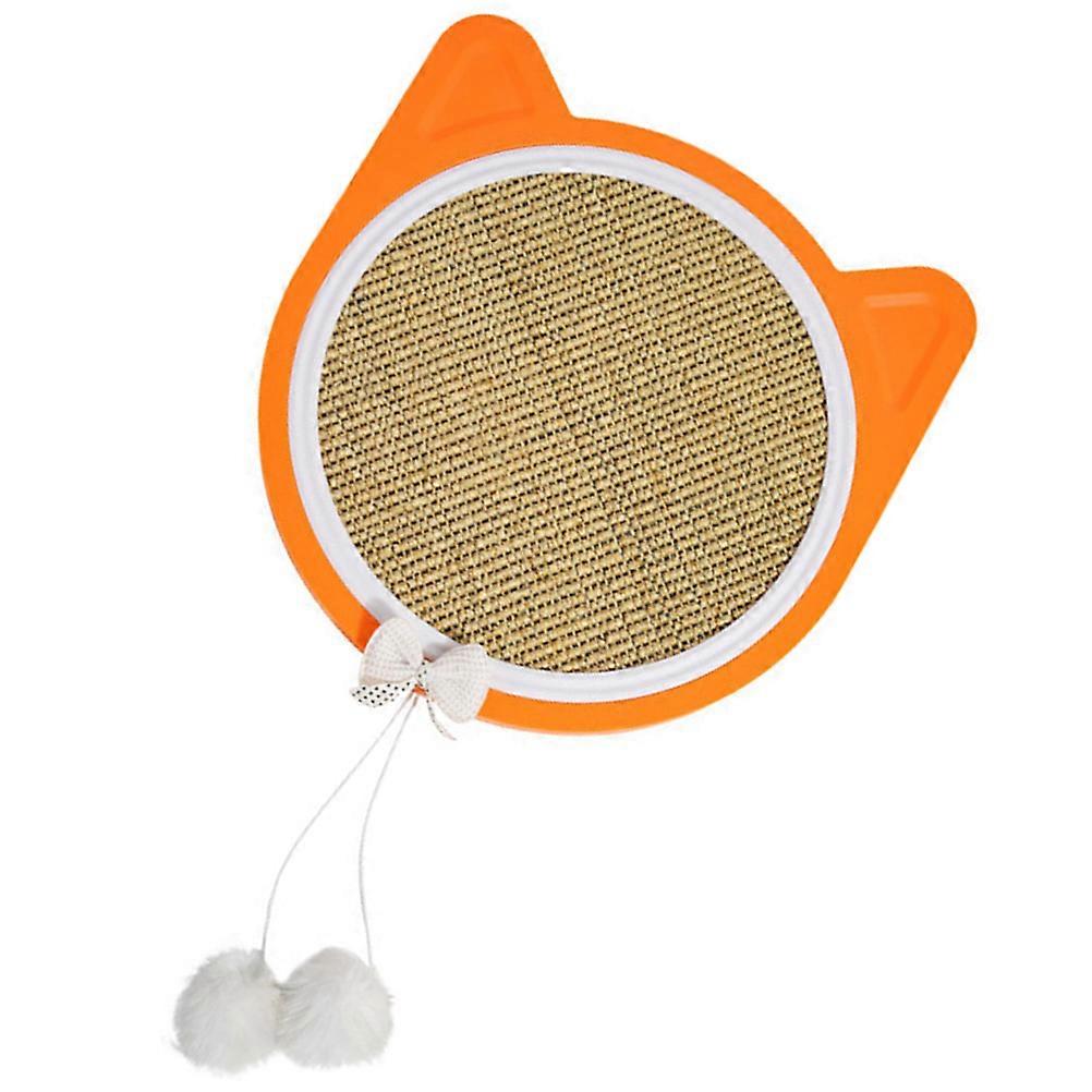 Cat Scratcher Board 1Set for Cats and Pet Owners in Cartoon Cat Head Shape Orange Plastic and Jute Provides Effective Claw Protection