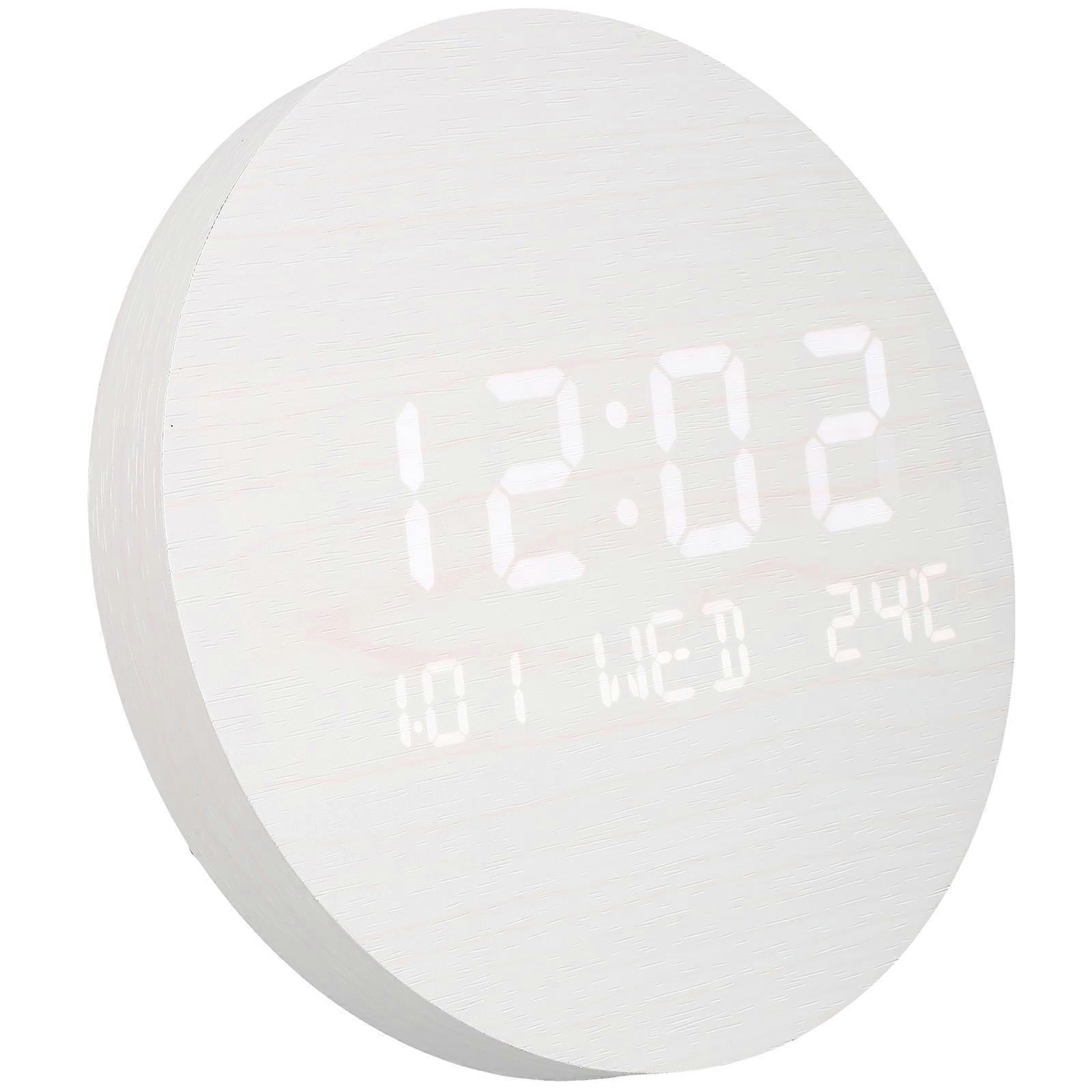 Wooden LED Clock With Multifunctional Design For Adults In Indoor Use 19.5x19.5cm 1Pcs