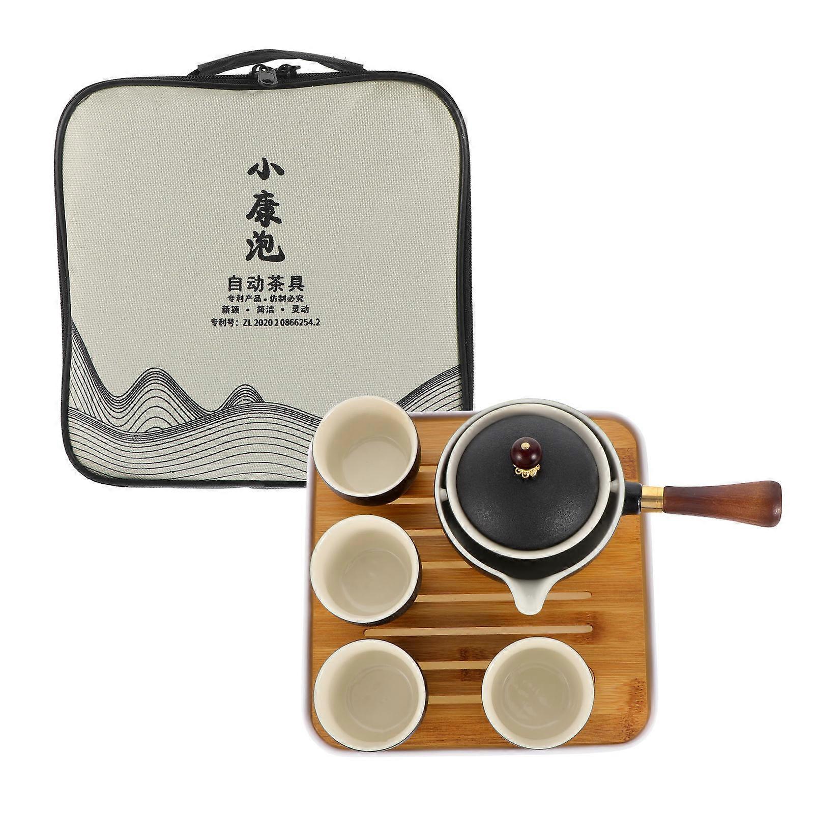 Kung Fu Teapot 1 Set Black Ceramic Tea Kettle 17.5X11CM Ideal For Daily Tea Making And Home Use