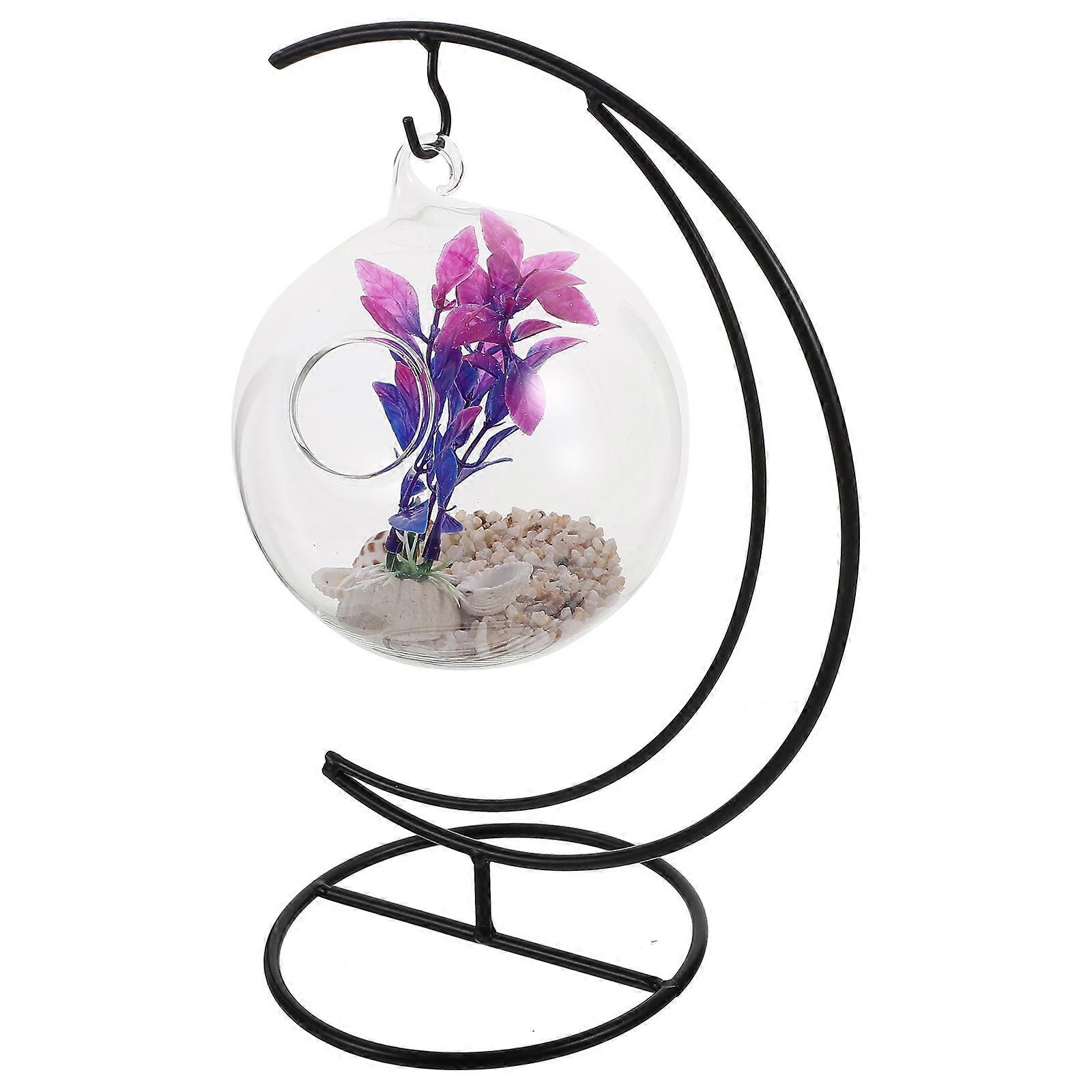 Desktop Betta Tank Household Aquarium Tank Indoor Use Round Multi-Function Durable Construction 1Pcs