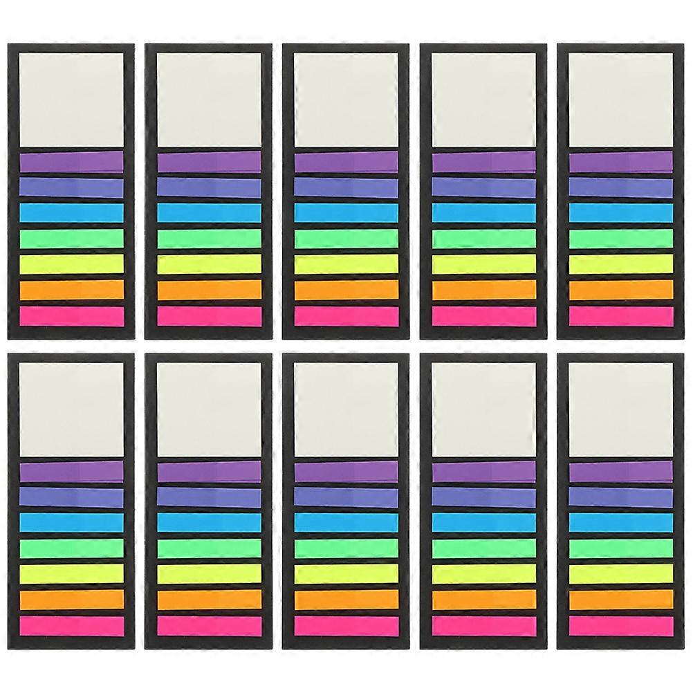 Colorful PET Sticky Tabs for Notebooks and Books Assorted Color Reusable Stickers 10 Books