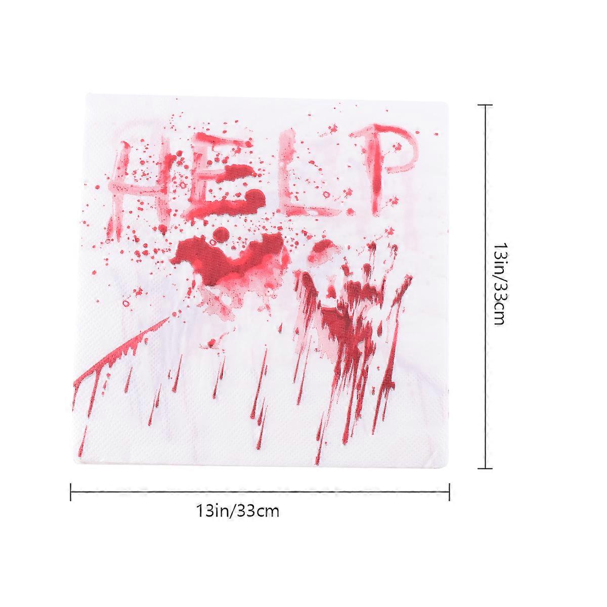 Red Disposable Tissue Paper Napkins For Halloween Events 40Pcs Square Party Decor