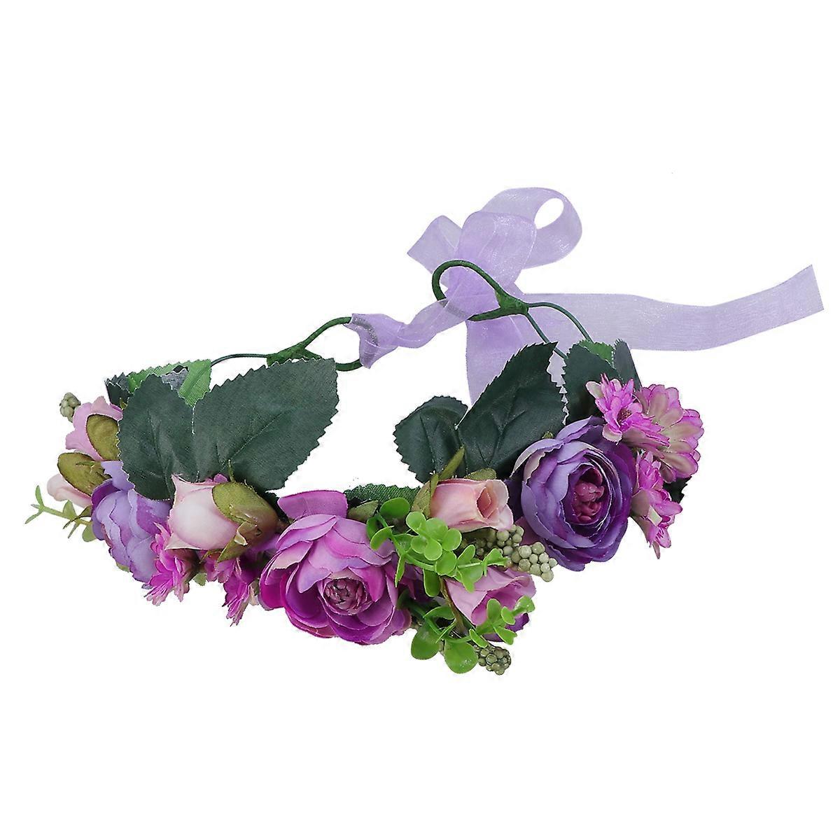 Elegant Purple Wedding Wreath with Flower Decoration for Parties and Special Occasions, Fabrics Material