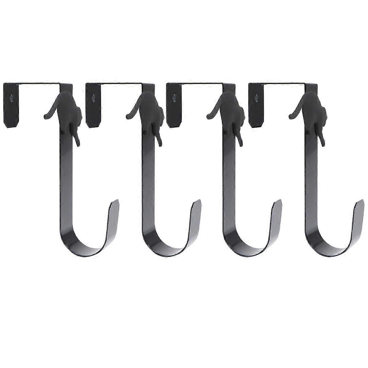 鉄素材製の黒猫装飾フック リビングルームベッドルームに最適なクリエイティブなデザイン 4個