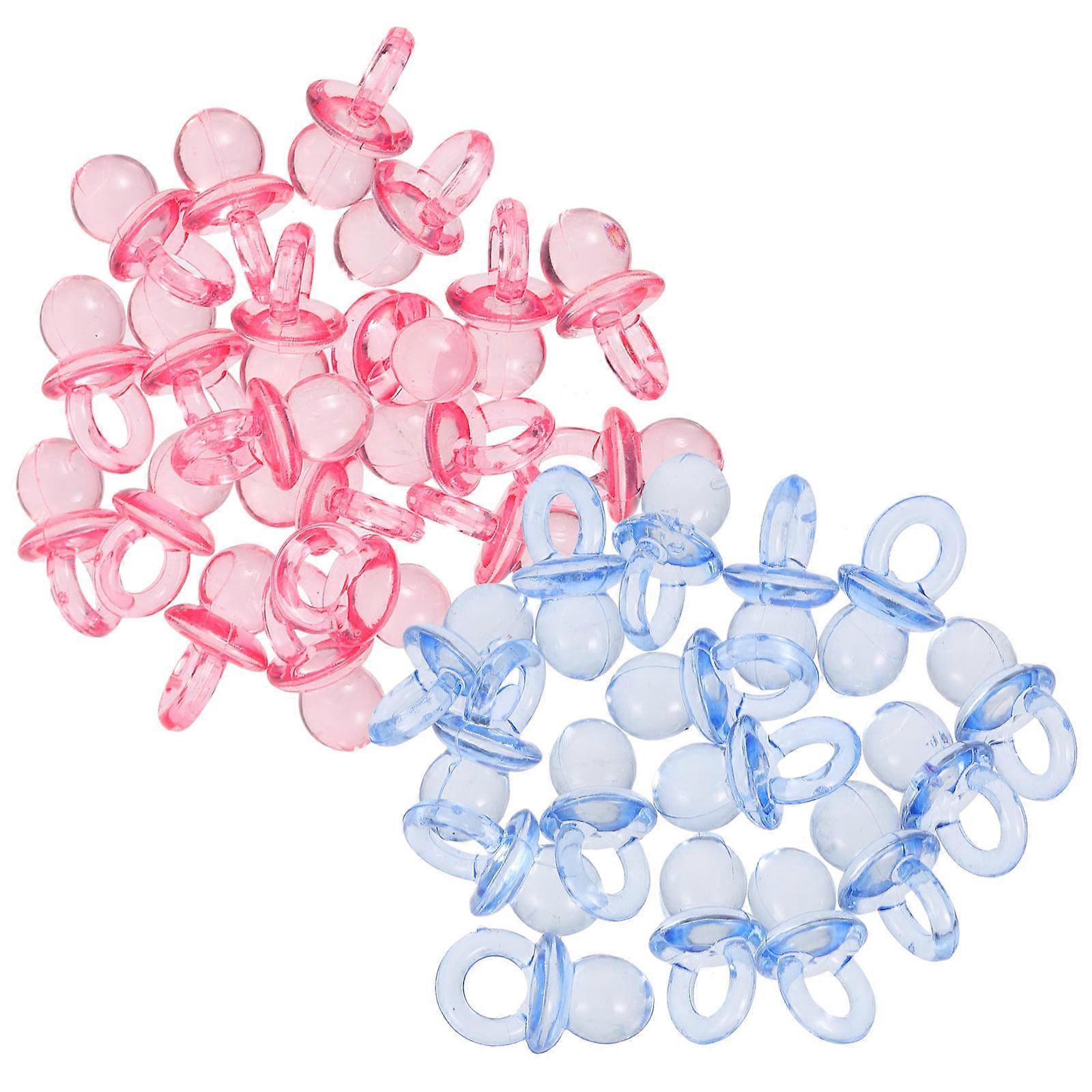 Baby Shower Decorations 100Pcs Tiny Acrylic Pacifiers Perfect For Creating Fun Craft Items And Ideal For Celebrating Special Occasions
