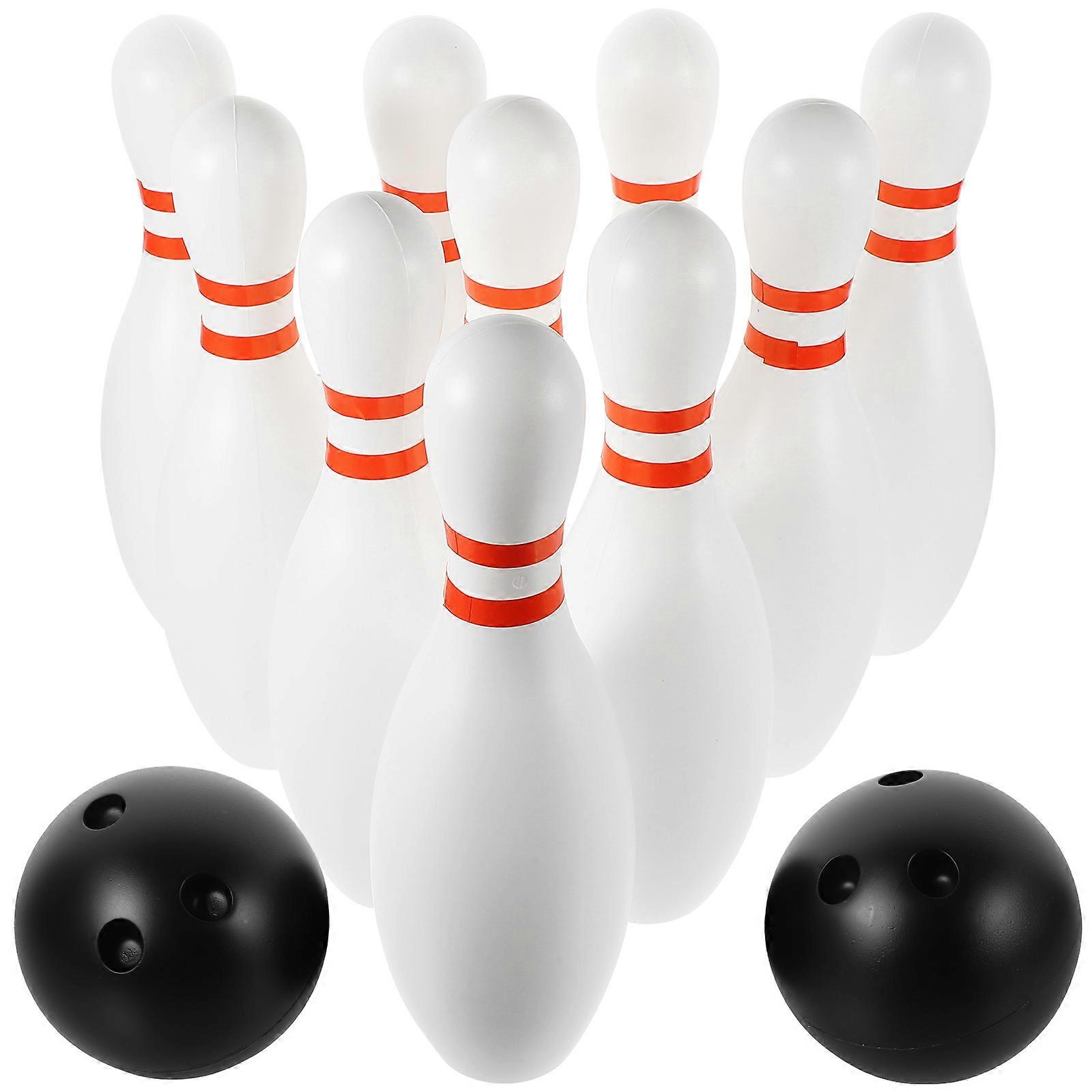 12pcs Large Bowling Set for Outdoor & Indoor Play with White Pins and Random Color Balls – Educational Toy for Kids' Physical Activity and