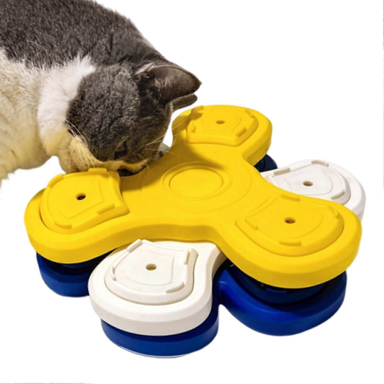 Interactive Dog Toy 3-Layer Puzzle Feeder With Slow-Feed Design For Mental Stimulation And Digestion Yellow