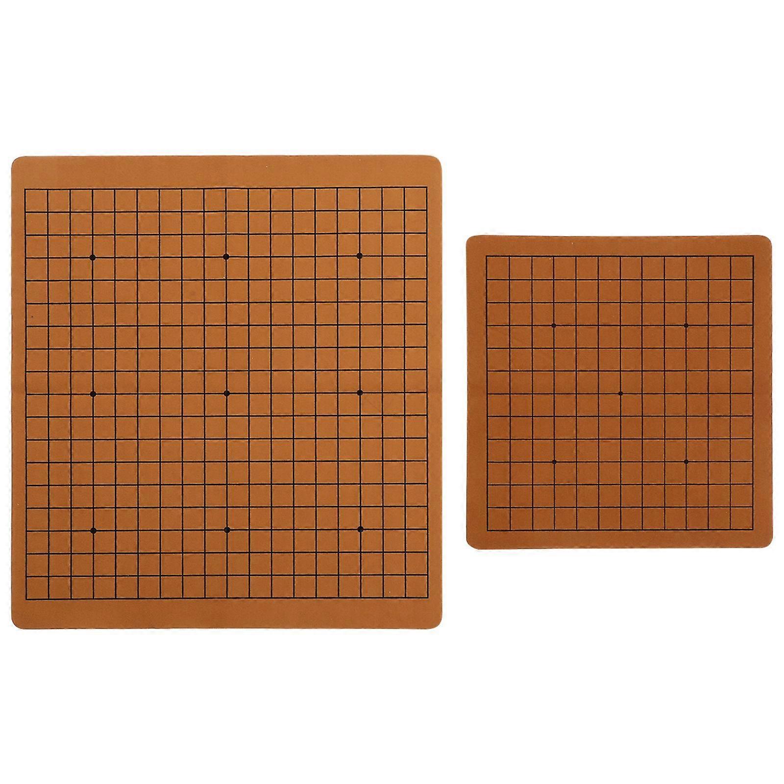 2Pcs Portable Go Board Leather Go Board Children Go Chess Board Folding Chessboard