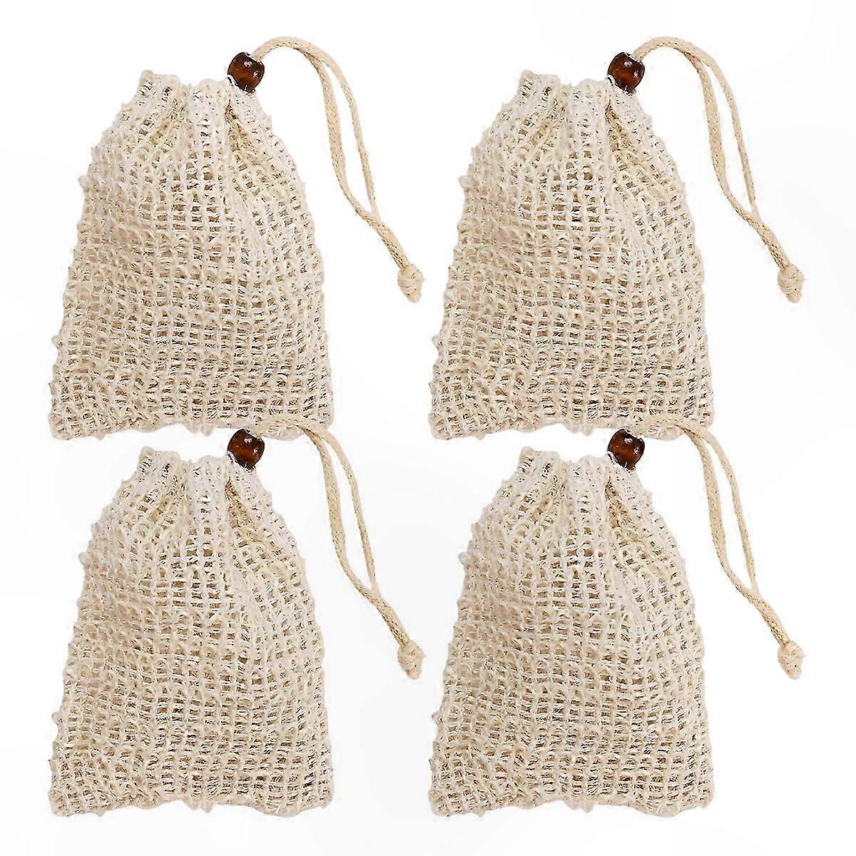 Natural Ramie Soap Saver Bag, Reusable Foaming Mesh Pouch for Bar Soap, Eco-Friendly Bathroom Accessory