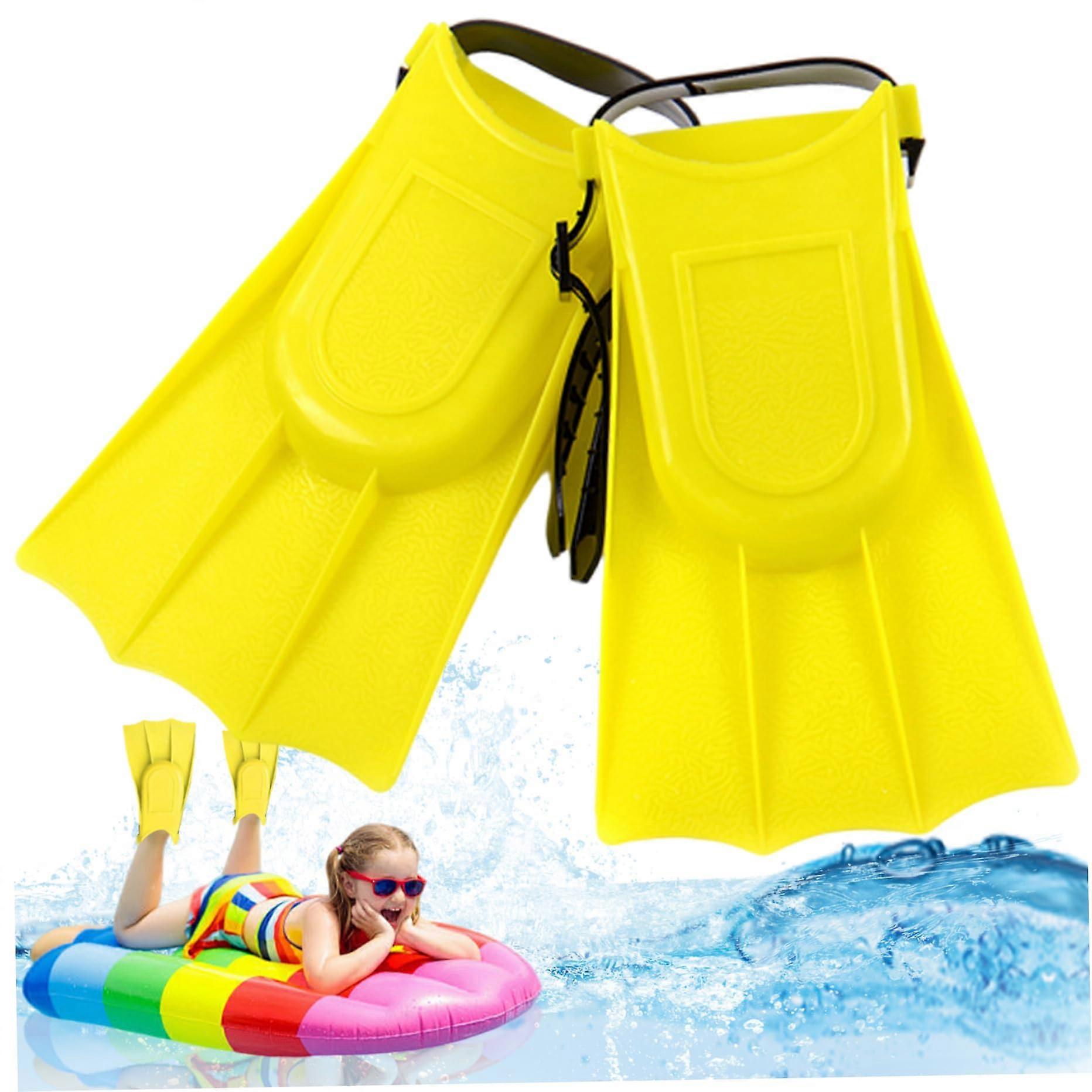Kids Swim Fins 1 Pair, EVA and PVC, 4.7 x 7.3 In, Adjustable Straps, Children's Diving and Swimming Fins