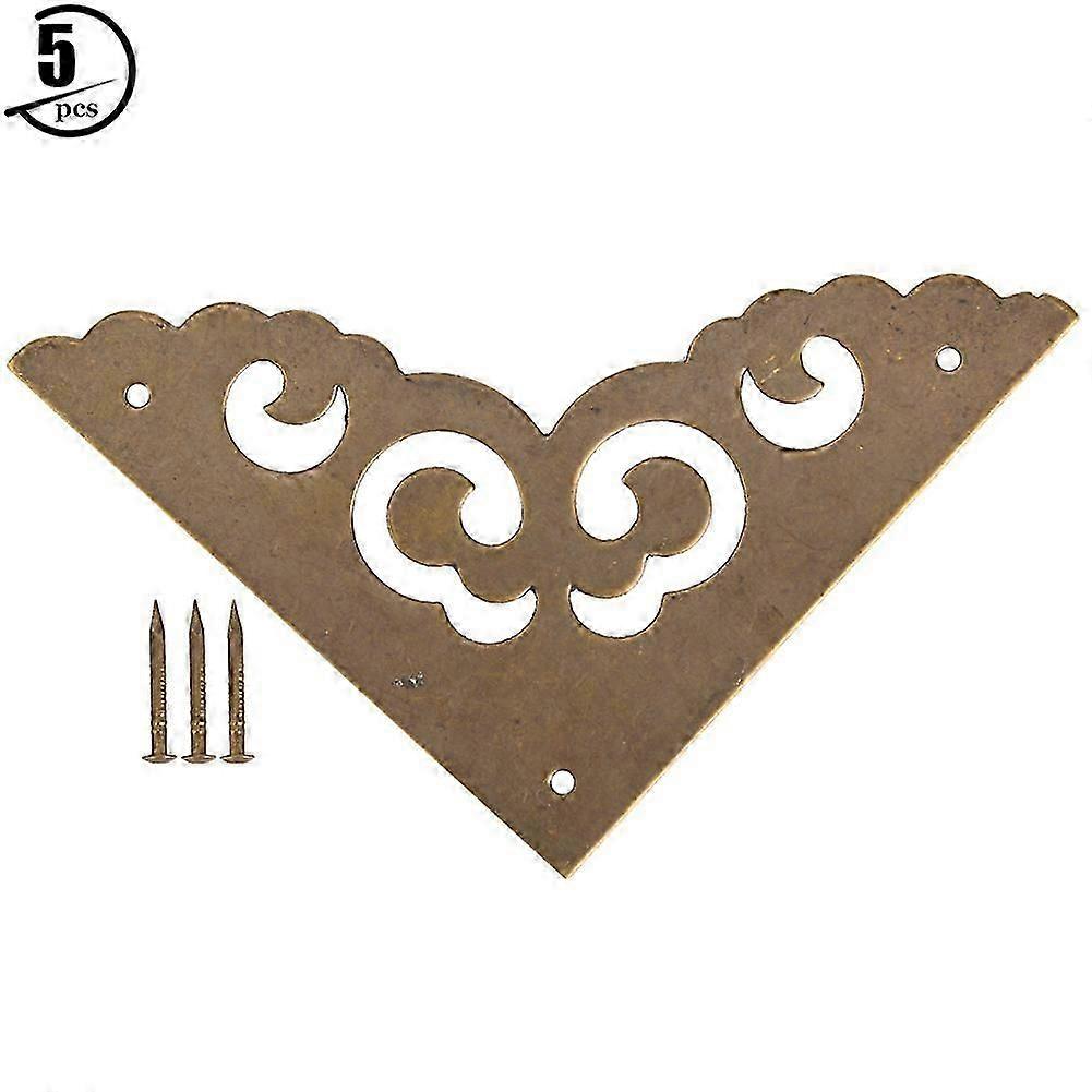 5 Pcs Corner Protector Antique Style Case Box Pure Brass Cloud Shaped CornerBronze