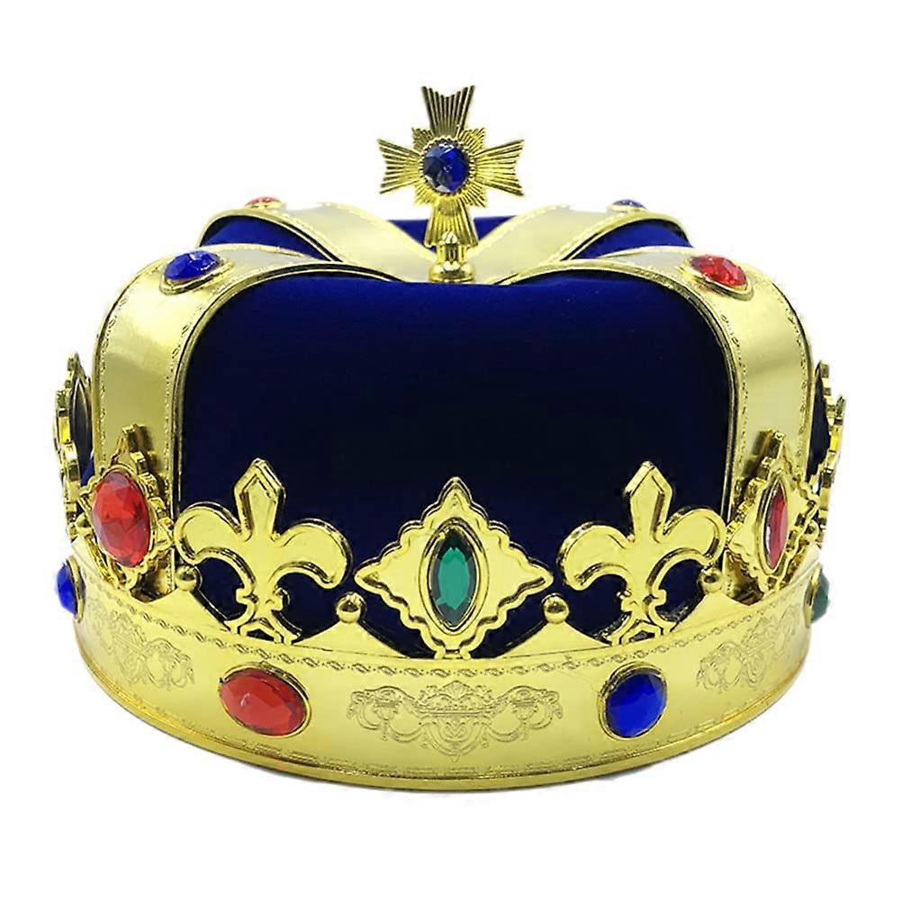 Baby Baby King King Hat King Party Accessory Adjustable King Crowns Royal King for Kids Adults (Blue)