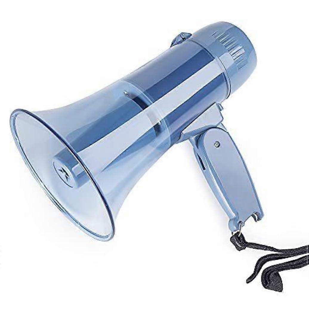 Megaphone 20-Watt Portable Bullhorn With USB Port Built-In Siren And Alarm Modes Recording Blue