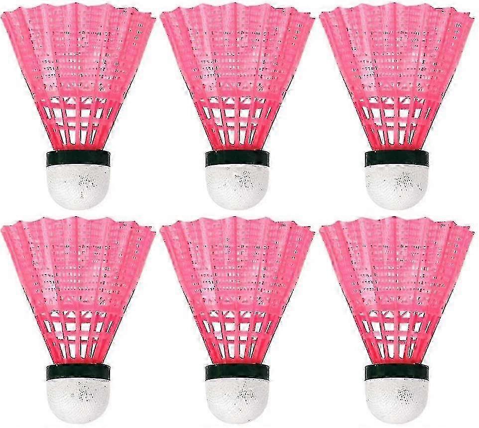 6 kpl kestävät vaaleanpunaiset muoviset sulkapallopallopallot ulkoiluun ja lasten harjoitteluun