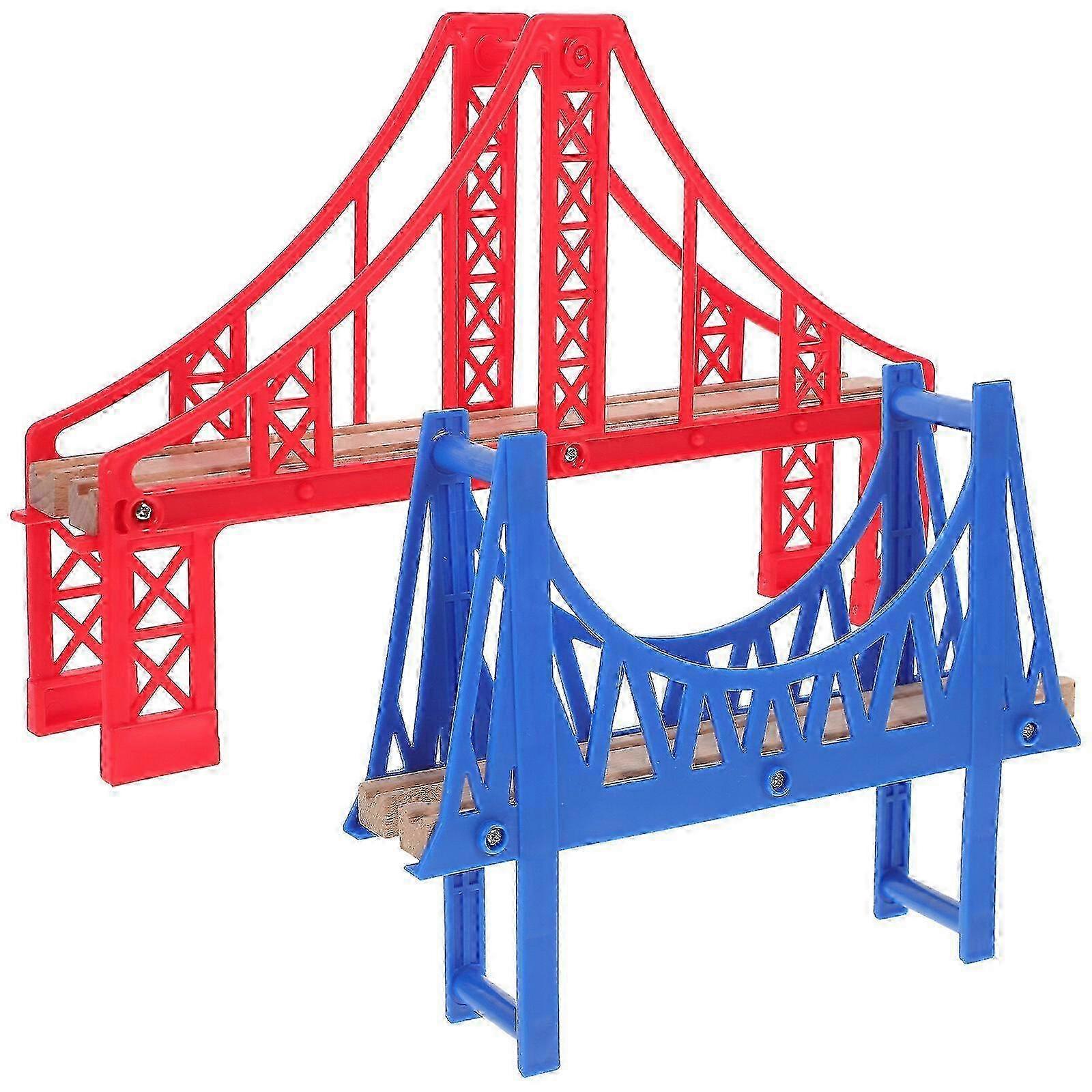 2pcs Replacement Train Track Bridge Parts - 22.5x16.8x4.5cm - Compatible with Model Railway Sets in Assorted Colors