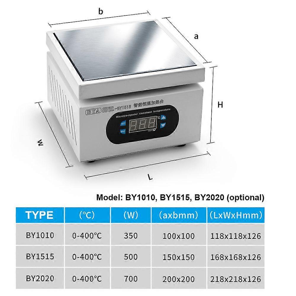 Aluminum Plate Heating Station Electronic Hot Plate Table Preheating Platform 0-400 for BGA Planting Printed Circuit Board Cellphone LCD Screen Repair