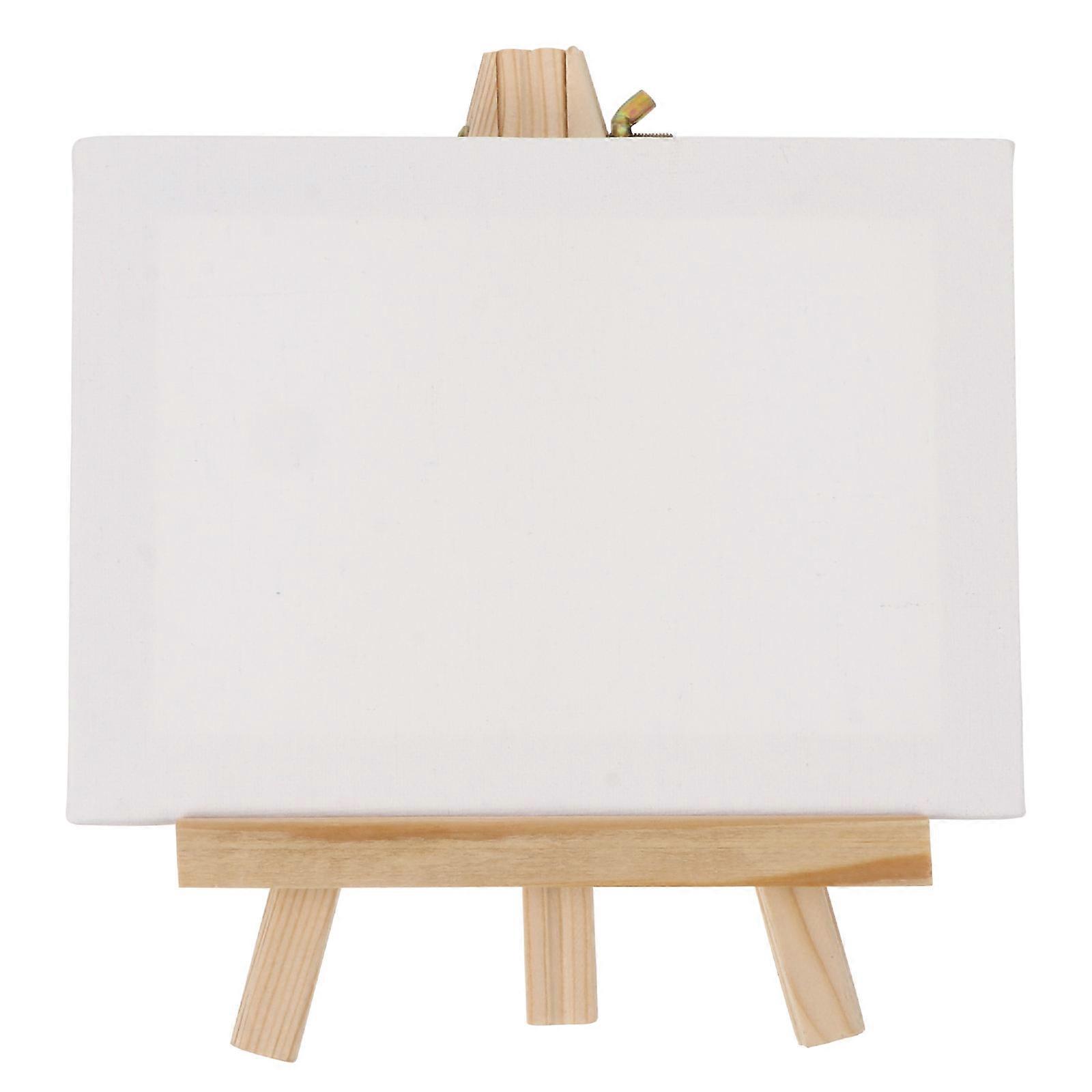 Wooden Mini Easel for Home Use Lightweight Portable White Cloth Perfect for Painting Classes and Art Parties 6.5 Inches