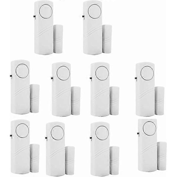 Set of 10 window alarms with wireless door magnetic sensor for home security system, pool door alarm