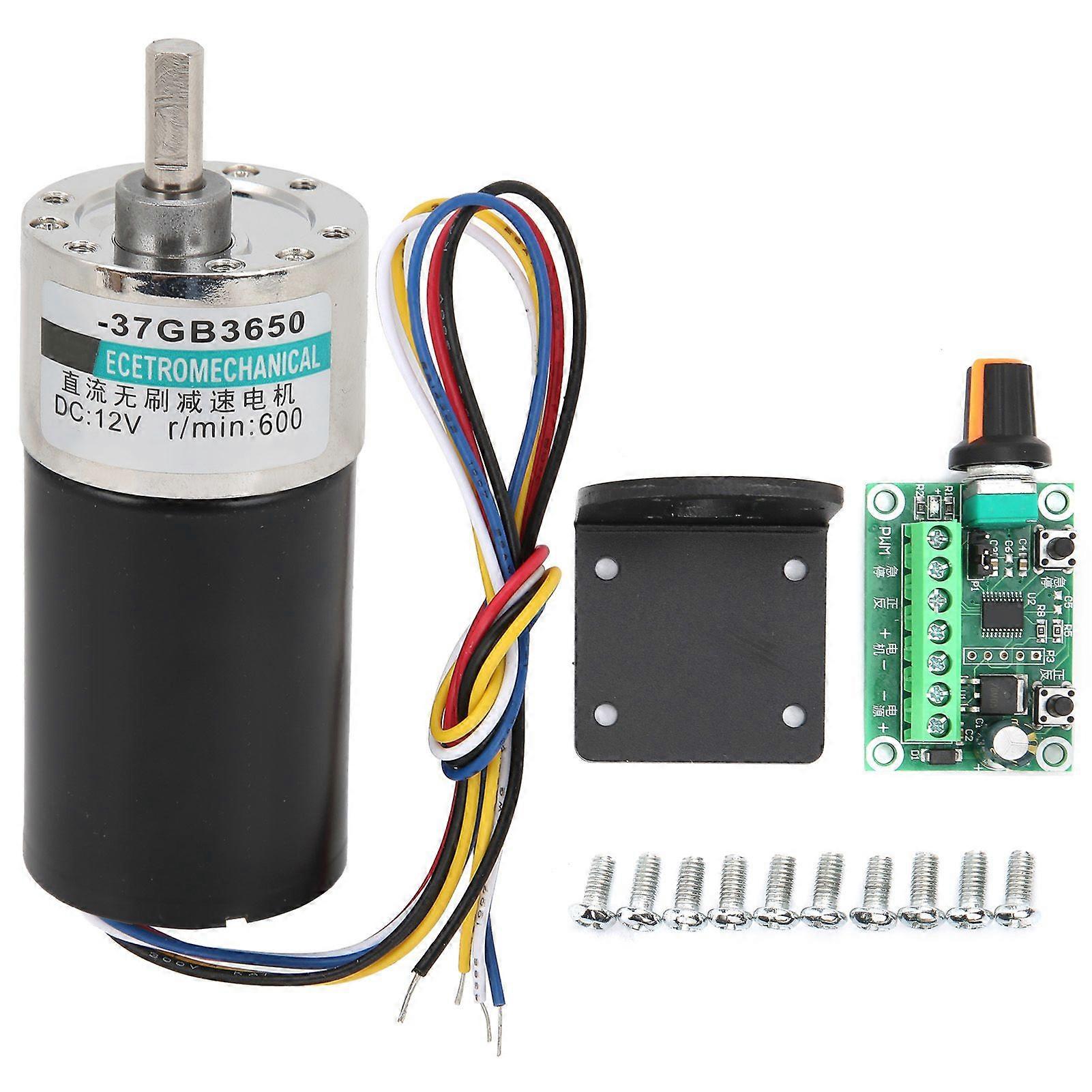 DC Brushless Motor with Bracket Governor Speed Reducer CW/CCW 12V for Micro Machinery600rpm/min