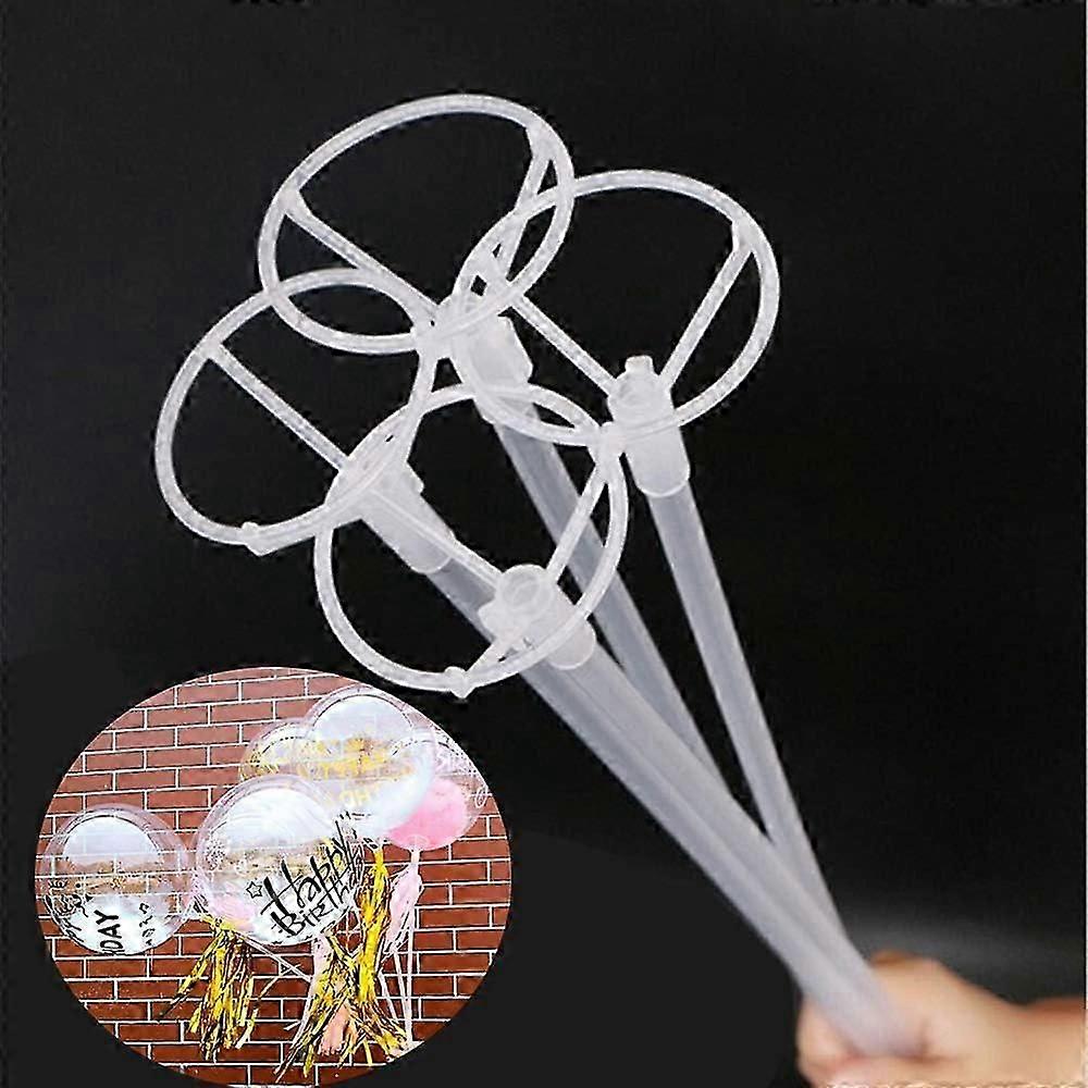 10-Piece Long Clear Balloon Stands with Cups for LED Bobo Balloons, 40cm Size