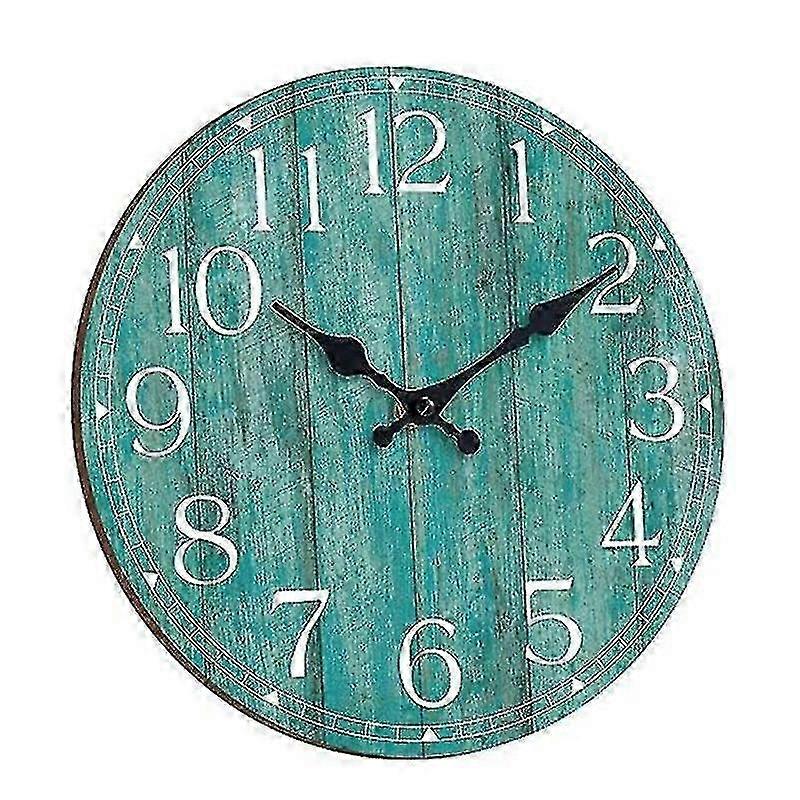 Wall Clock - Teal Green Wall Clocks Battery Operated Silent Non-tic...
